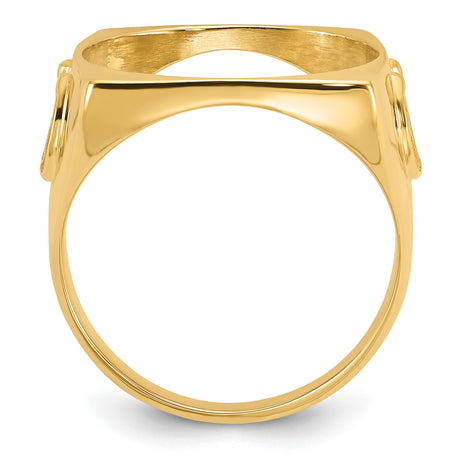 14k Yellow Gold coin bezel for Australian $15 Koala — alternate view