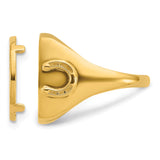 Australian 1/10 oz Gold Lunar $15 Coin Series 3 Coin Bezel Ring Prong Set Mens Horseshoe Sides Square Shaped in 14k Yellow Gold