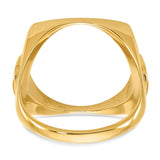 Australian 1/10 oz Gold Koala $15 Coin Bezel Ring Prong Set Mens Horseshoe Sides Square Shaped in 14k Yellow Gold