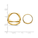 Australian 1/10 oz Gold Lunar $15 Coin Series 3 Coin Bezel Ring Prong Set Mens Diamond-cut Flying Eagle Sides Square Shaped in 10k Yellow Gold