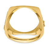 Australian 1/10 oz Gold Kangaroo $15 Coin Bezel Ring Prong Set Mens Flying Eagle Side Square Shaped in 14k Yellow Gold