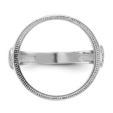 Australian 1/10 oz Gold Lunar $15 Coin Series 3 Coin Bezel Ring Prong Set Mens Diamond-cut Masonic Sides in 14k White Gold