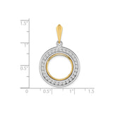 15 mm 14k Multi-Tone Gold coin bezel for 15 mm Coin — size reference (ruler)