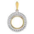 15 mm 14k Multi-Tone Gold coin bezel for 15 mm Coin
