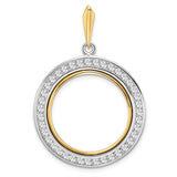 22 mm 14k Multi-Tone Gold coin bezel for 21.6 mm Coin