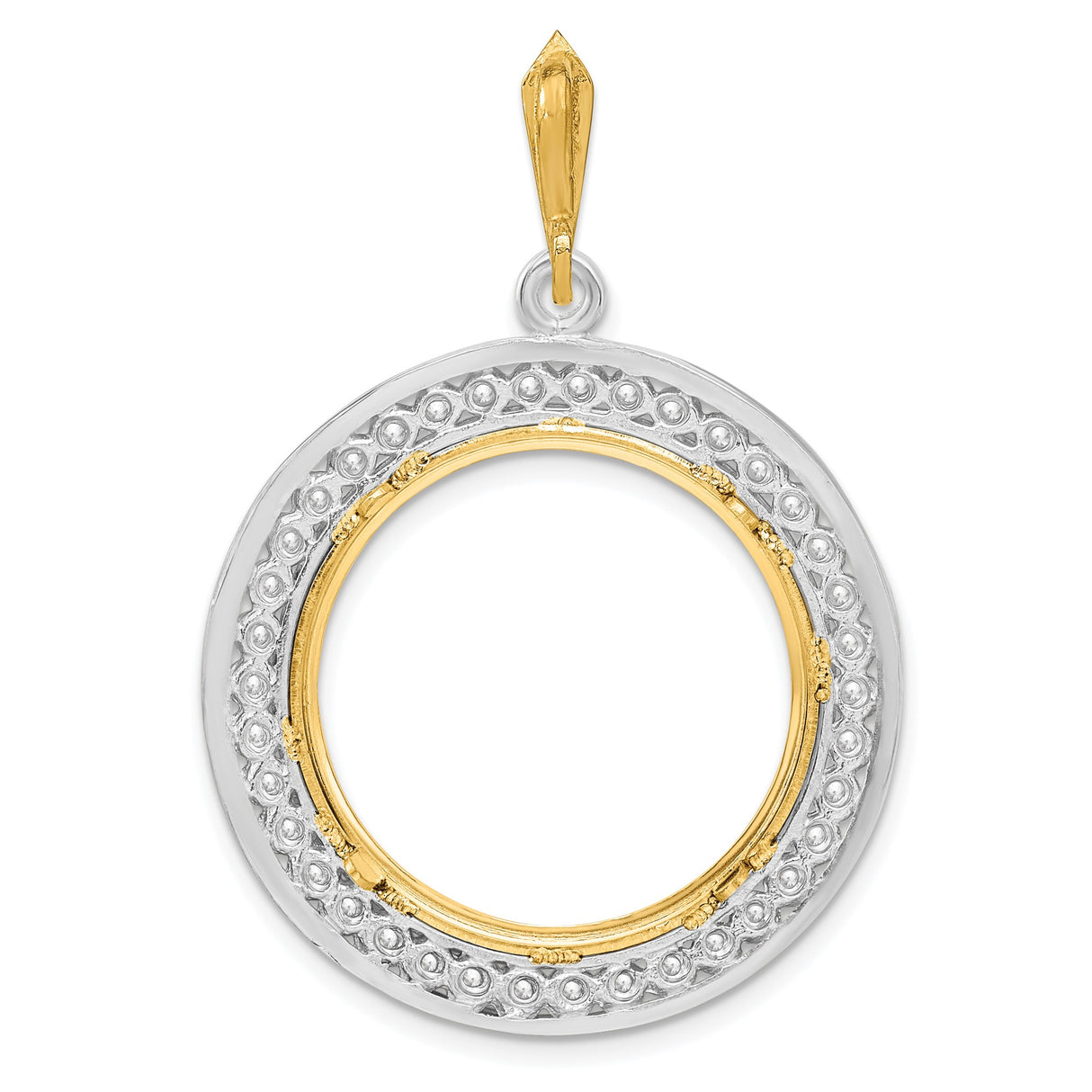 14k Multi-Tone Gold coin bezel for US $25 American Eagle Platinum — additional image