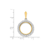 14k Multi-Tone Gold coin bezel for Australian $15 Koala — size reference (ruler)