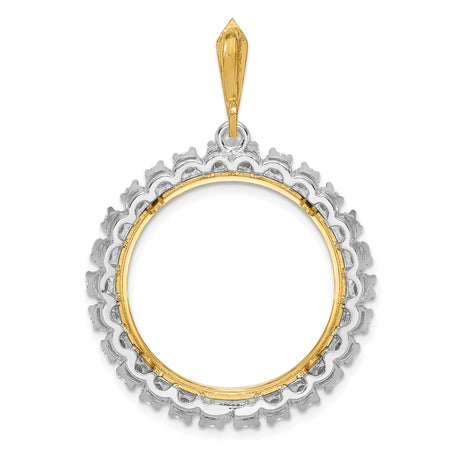 14k Multi-Tone Gold coin bezel for US $25 American Eagle Platinum — additional image