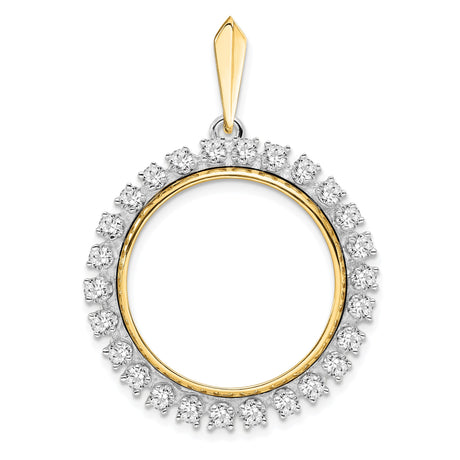 14k Multi-Tone Gold coin bezel for US $25 American Eagle Platinum