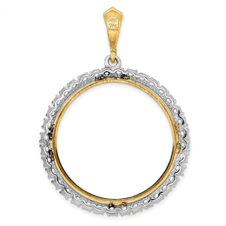 14k Multi-Tone Gold coin bezel for Isle of Man 1/2 Crown Cat — additional image