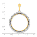 14k Multi-Tone Gold coin bezel for Isle of Man 1/2 Crown Cat — size reference (ruler)