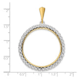 14k Multi-Tone Gold coin bezel for Isle of Man £5 Noble Series 2 — size reference (ruler)