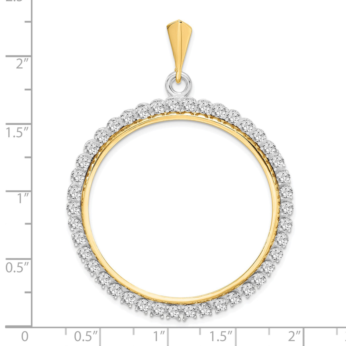 14k coin bezel for Mexican 50 Pesos Peso — size reference (ruler)