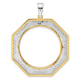 14k Multi-Tone Gold coin bezel for Isle of Man 1/2 Crown Cat — additional image