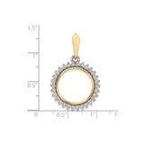 14k Multi-Tone Gold coin bezel for Australian $15 Lunar Series 1 — size reference (ruler)