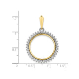 14k Multi-Tone Gold coin bezel for Australian $25 Kangaroo — size reference (ruler)