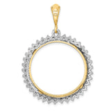 14k Multi-Tone Gold coin bezel for US $50 American Eagle Platinum — additional image