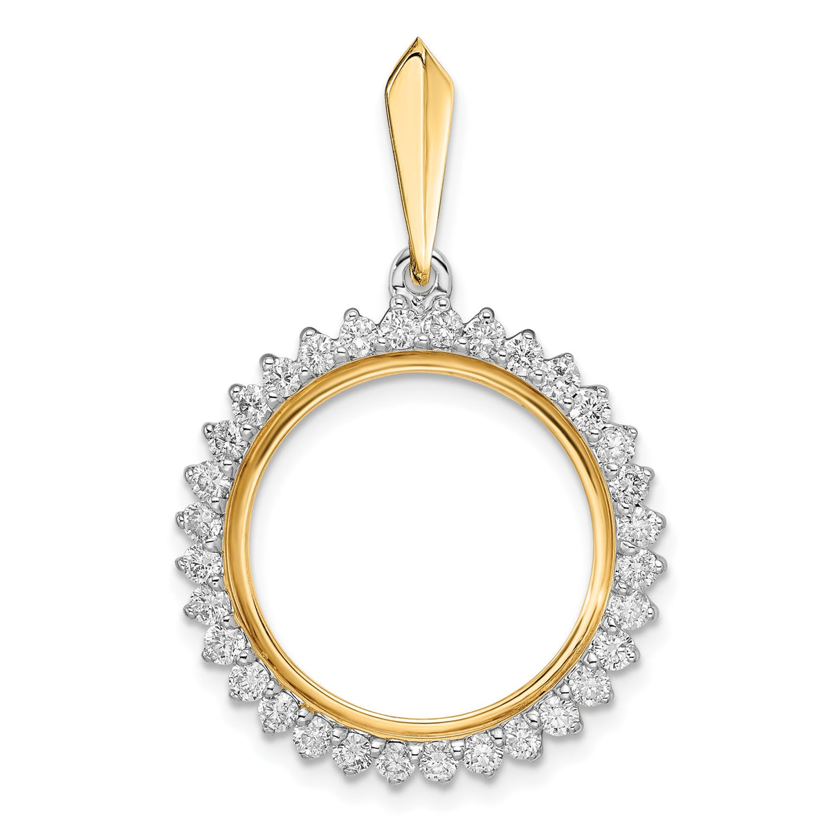 14k Multi-Tone Gold coin bezel for Isle of Man Cat