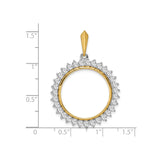 22 mm 14k Multi-Tone Gold coin bezel for 21.6 mm Coin — size reference (ruler)