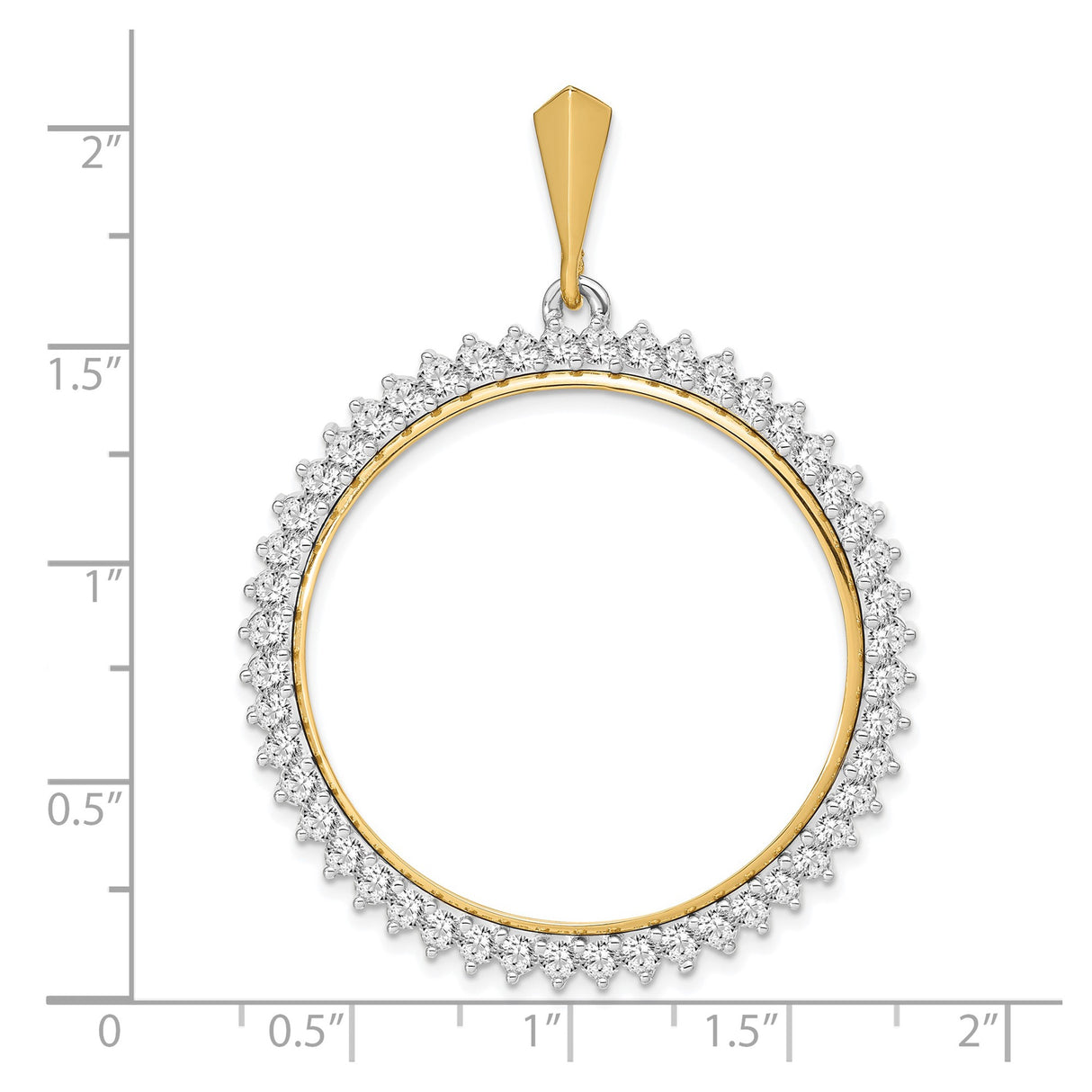 14k Multi-Tone Gold coin bezel for US $100 American Eagle Platinum — size reference (ruler)