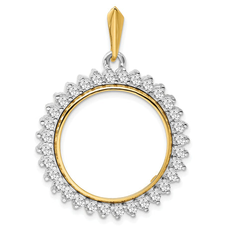 14k Multi-Tone Gold coin bezel for US $25 American Eagle Platinum