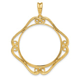30 mm 14k Yellow Gold coin bezel pendant for Canadian $50 Maple Leaf — additional image