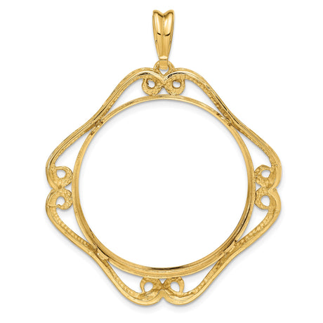 30 mm 14k Yellow Gold coin bezel pendant for Canadian $50 Maple Leaf — additional image