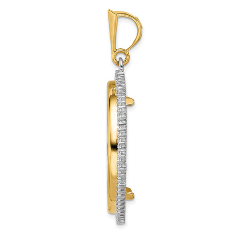 30 mm 14k Multi-Tone Gold coin bezel pendant for Canadian $50 Maple Leaf — alternate view