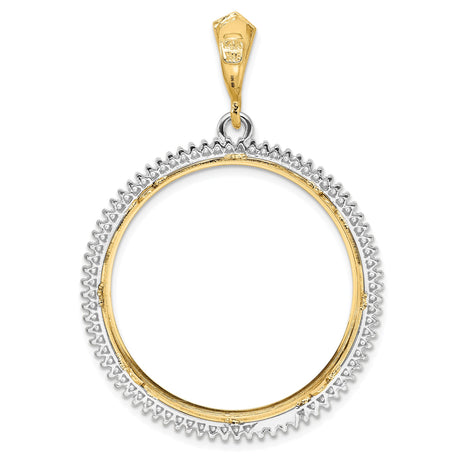 30 mm 14k Multi-Tone Gold coin bezel pendant for Canadian $50 Maple Leaf — additional image