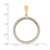 30 mm 14k Multi-Tone Gold coin bezel pendant for Canadian $50 Maple Leaf — size reference (ruler)