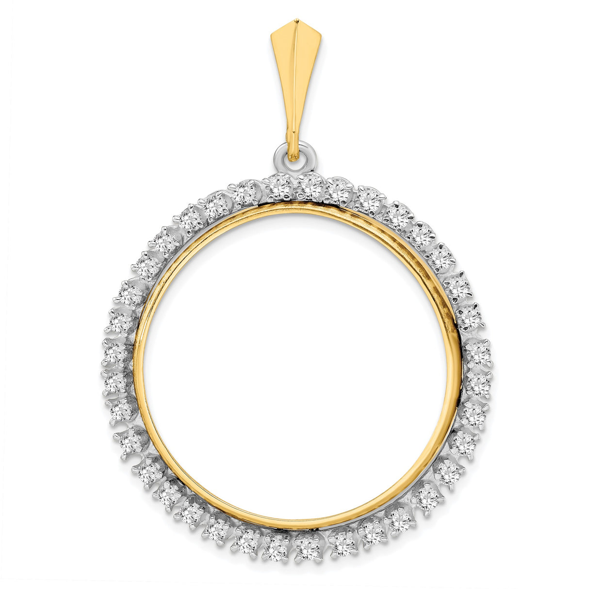 30 mm 14k Multi-Tone Gold coin bezel pendant for Canadian $50 Maple Leaf
