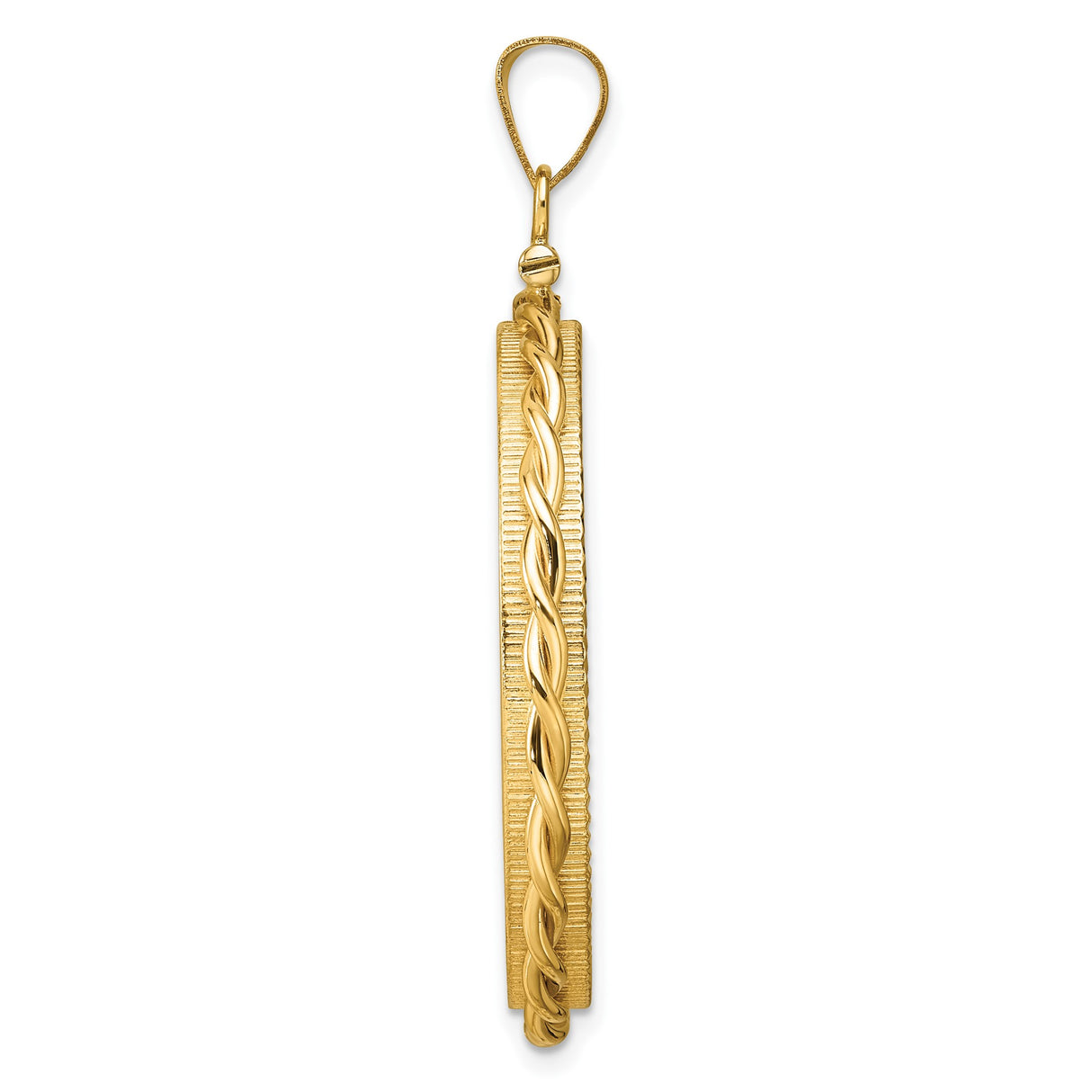 30 mm 14k Yellow Gold coin bezel pendant for Canadian $50 Maple Leaf — alternate view