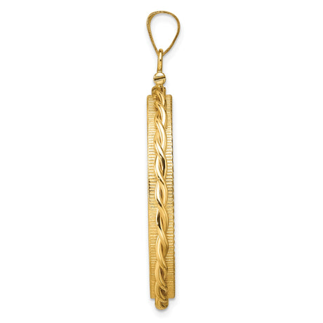 30 mm 14k Yellow Gold coin bezel pendant for Canadian $50 Maple Leaf — alternate view