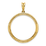 30 mm 14k Yellow Gold coin bezel pendant for Canadian $50 Maple Leaf — additional image