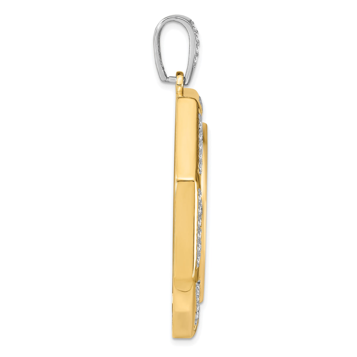 30 mm 14k Multi-Tone Gold coin bezel pendant for Canadian $50 Maple Leaf — alternate view