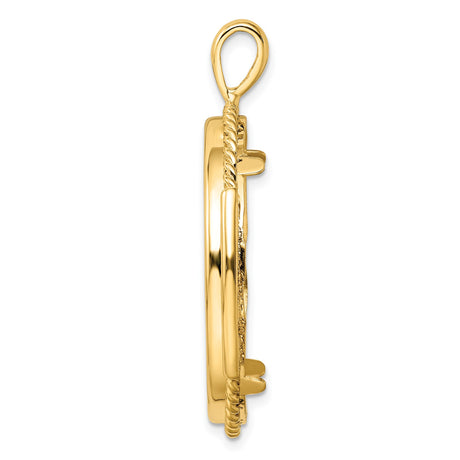30 mm 14k Yellow Gold coin bezel pendant for Canadian $50 Maple Leaf — alternate view