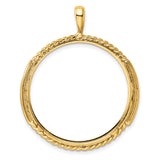 30 mm 14k Yellow Gold coin bezel pendant for Canadian $50 Maple Leaf — additional image