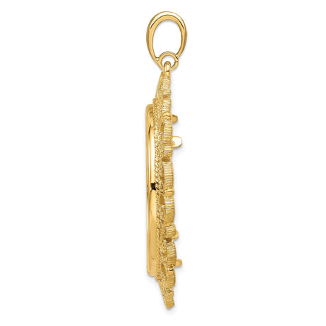 30 mm 14k Yellow Gold coin bezel pendant for Canadian $50 Maple Leaf — alternate view