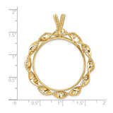 30 mm 14k Yellow Gold coin bezel pendant for Canadian $50 Maple Leaf — size reference (ruler)