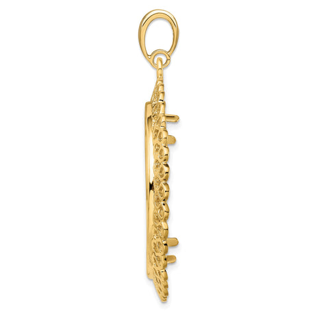 30 mm 14k Yellow Gold coin bezel pendant for Canadian $50 Maple Leaf — alternate view