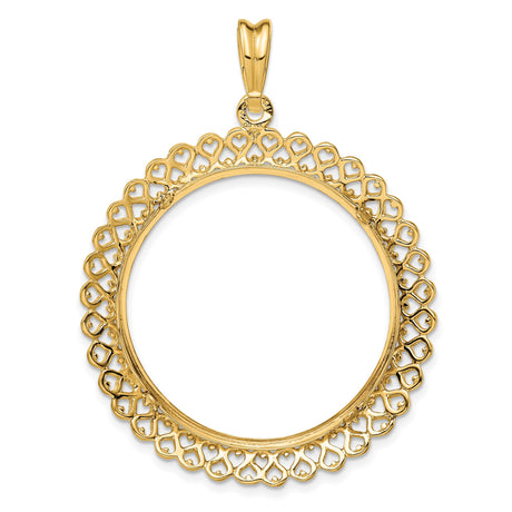 30 mm 14k Yellow Gold coin bezel pendant for Canadian $50 Maple Leaf — additional image
