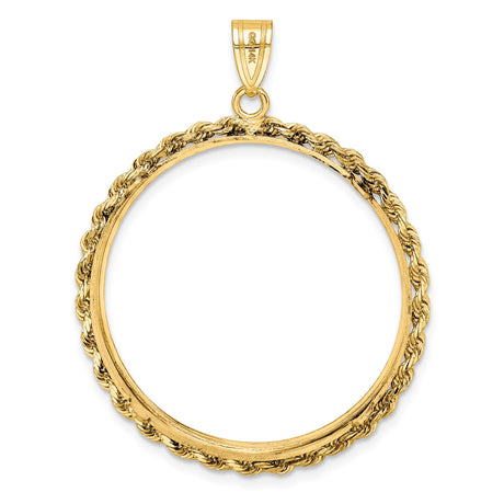 30 mm 14k Yellow Gold coin bezel pendant for Canadian $50 Maple Leaf — additional image