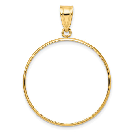 30 mm 10k Yellow Gold coin bezel pendant for Canadian $50 Maple Leaf