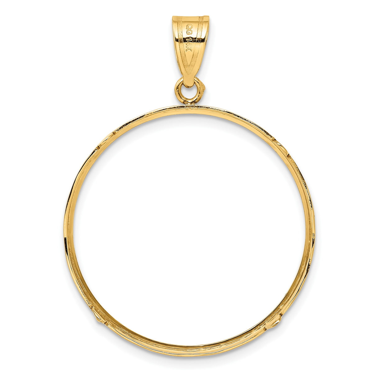 30 mm 14k Yellow Gold coin bezel pendant for Canadian $50 Maple Leaf — additional image