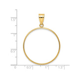 30 mm 14k Yellow Gold coin bezel pendant for Canadian $50 Maple Leaf — size reference (ruler)
