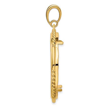30 mm 14k Yellow Gold coin bezel pendant for Canadian $50 Maple Leaf — alternate view