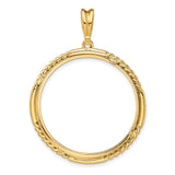 30 mm 14k Yellow Gold coin bezel pendant for Canadian $50 Maple Leaf — additional image