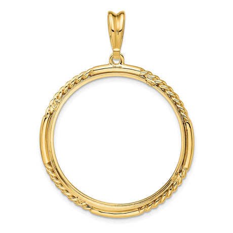 30 mm 14k Yellow Gold coin bezel pendant for Canadian $50 Maple Leaf — additional image