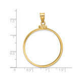 30 mm 14k Yellow Gold coin bezel pendant for Canadian $50 Maple Leaf — size reference (ruler)