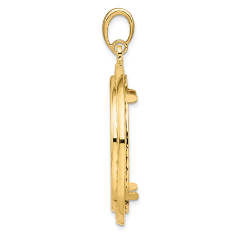 30 mm 14k Yellow Gold coin bezel pendant for Canadian $50 Maple Leaf — alternate view